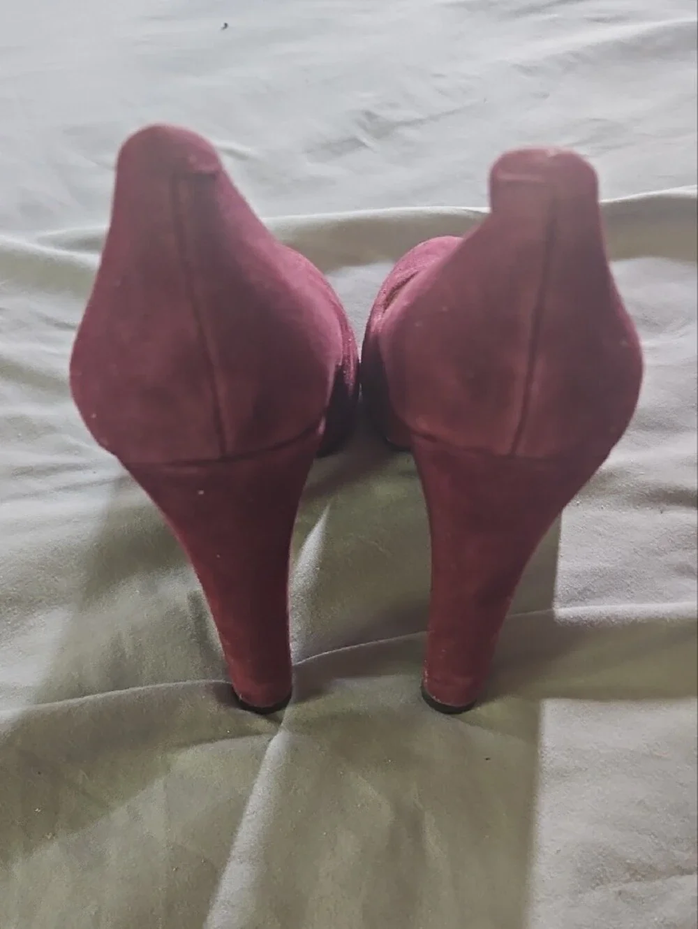 Nine West Burgundy Suede Round-Toe Pumps